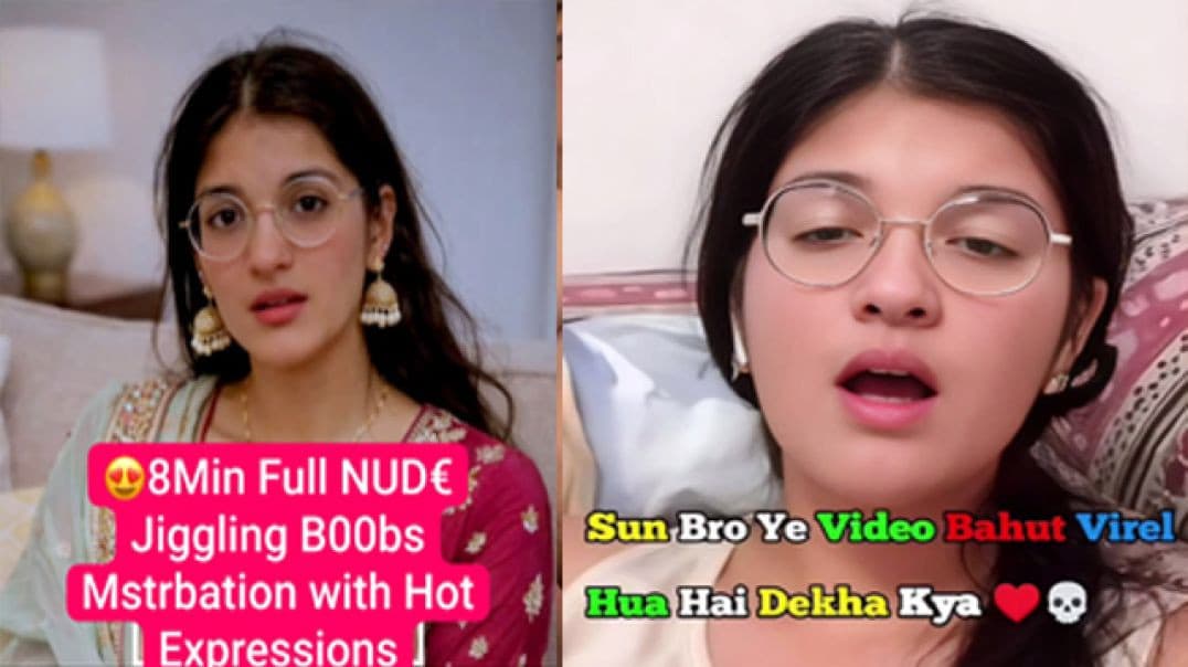 Beautiful Glasses Girl Jiggling Boobs, Closeup Pussy Masturbation Full Video