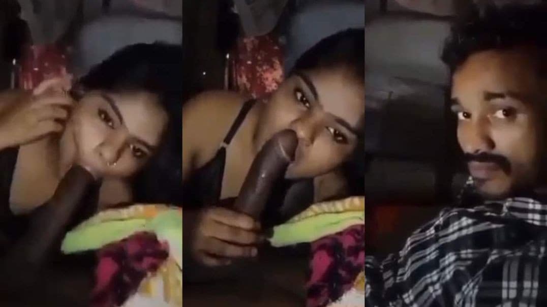Indian Village Girl Sucking a Long Black Dick
