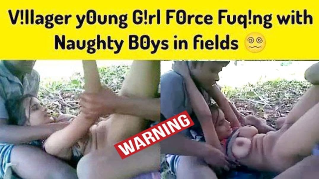 Village Young Beautiful Girl Outdoor Threesome Fucked