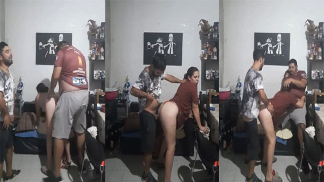 Swinger Hot Wife Shared with a Young Guy by Her Fat Cuck Husband