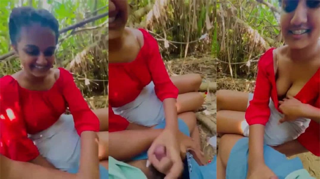 Cute Girl Giving Handjob Outdoor