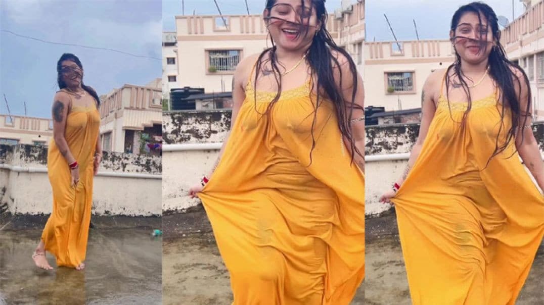 Susmita Malik Rooftop Dare In Daylight Full Wet