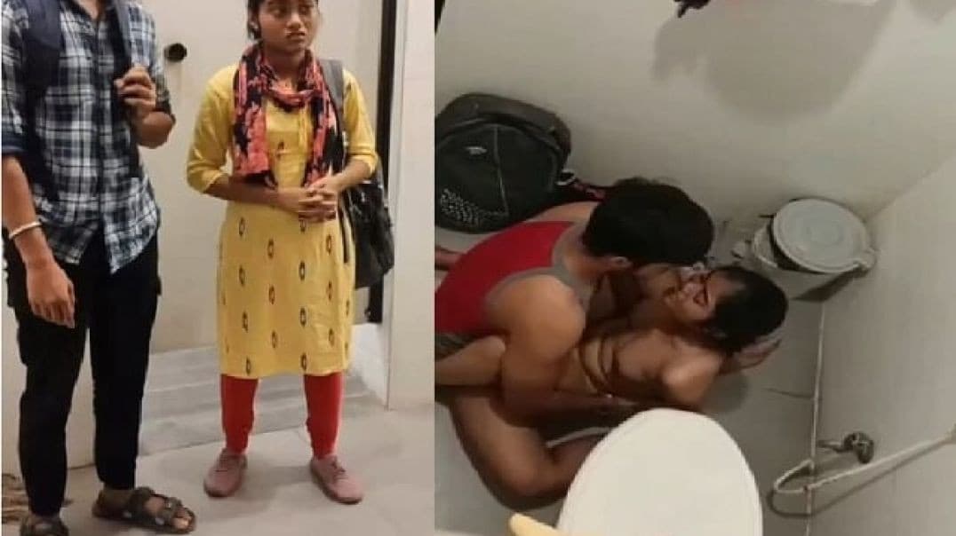 Indian Petite Girlfriend Fucked Hard in a Public Restroom