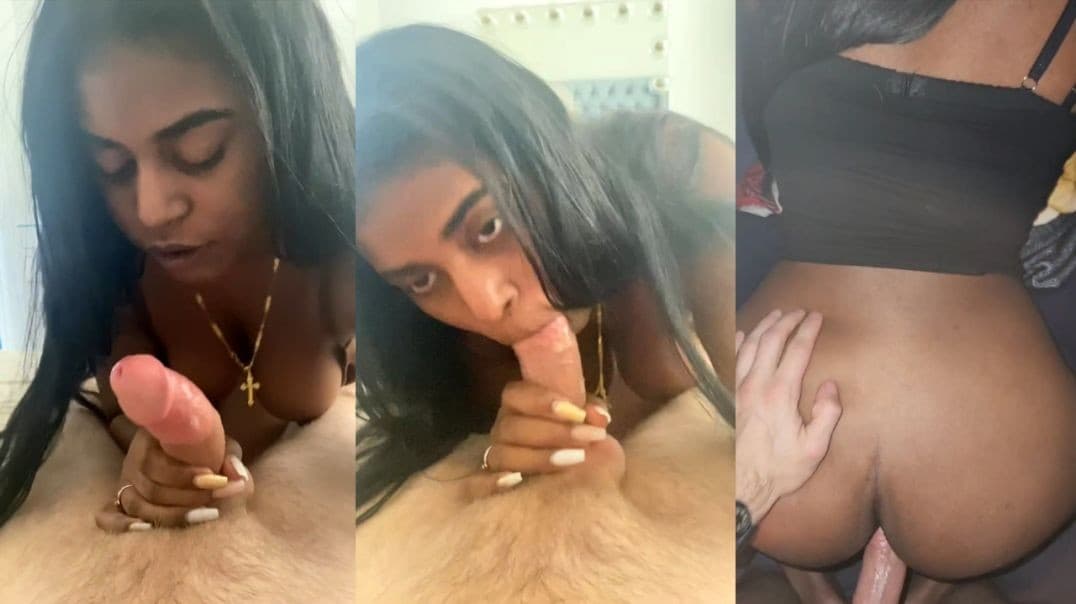 NRI Tamil Christian Babe Giving Blowjob and Getting Backshots by White Guy